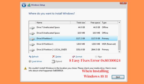 8 Easy Fixes Error 0x80300024 When Installing Windows 10/11